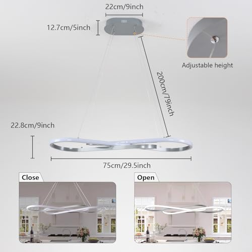 Image of 29.53in Color Changing Modern LED Pendant Light