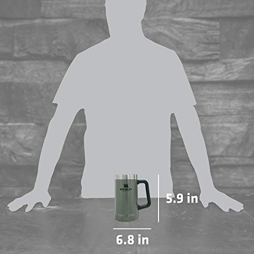Stanley 10-02874-029 The Big Grip Aluminum Beer Stein Hammertone Green 24Oz / .7L #TOP4