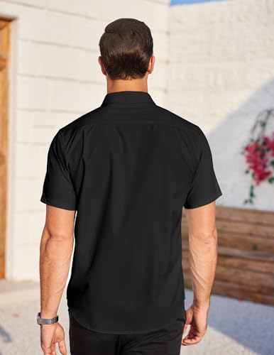COOFANDY Mens Casual Dress Shirt Short Sleeve Wrinkle Free Dress Shirt Business Casual Shirts4