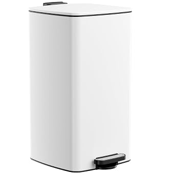 Clevich 30L Kitchen Bin, Slim Square Trash Can, Waste Bins w/Soft-Close Lid