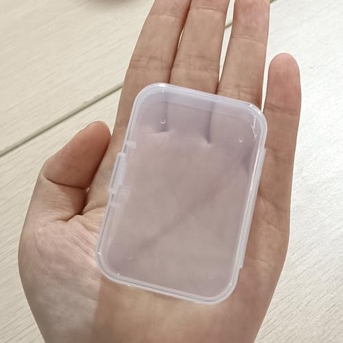 Image of PATIKIL Clear Storage Container with Hinged Lid 65x45x20mm, 4 Pack Plastic Rectangular Box for Beads Art Craft