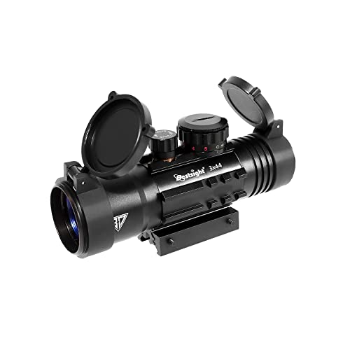 Bestsight 3X Magnification Prism Scope 3X44 Rifle Scope Red & Green Illuminated With 20Mm Mount #TOP10