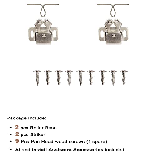 image for Keenkee 2 PCS Cabinet Latch Double Roller Catch Hardware for Cupboard 