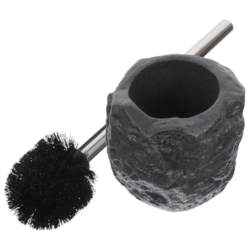 DRESSOOS Cepillo para Inodoro Soporte de Base Efecto Piedra Cerdas Resistentes Mango Largo Accesorio para Limpieza Profunda en Baño Doméstico Kit Práctico y Duradero Colores
