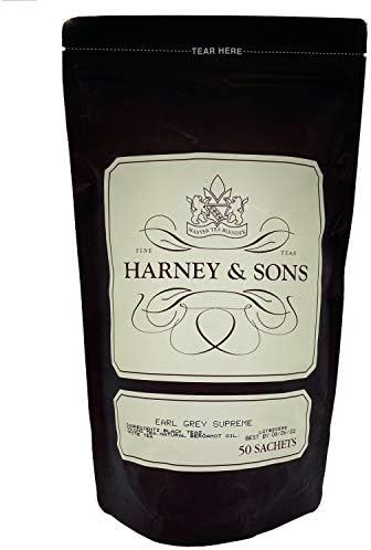 Harney & Sons Earl Grey Supreme Tea - Lemony Flavors,Presents and Party Favors - Bag of 50 Sachets