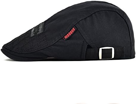 VOBOOM Men Cotton Adjustable Newsboy Beret Ivy Cap Cabbie Flat Hat