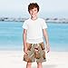 Aflyko Christmas Boys Board Shorts Santa Hat Capybara Brown Fashion Youth Swim Shorts, Relaxed Fit for Beach Holidays and Pool Parties, X-Large