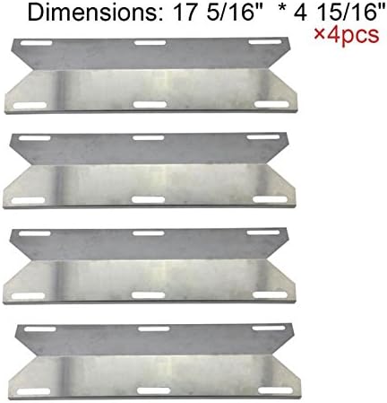 Hotsizz (4-Pack) Stainless Steel Heat Plate/Shield Replacement Charmglow Permasteel Gas Grill and Others