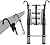 Telesladder 2-4M Heavy-Duty Aluminum Extension Ladder with Fixed Hook - Ideal for Construction Home Building Attics - 8M/12.5Ft Reach for Safe Climbing