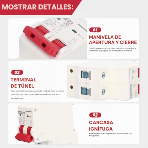 Miniatura 6 de 2 Unidades De Dc 1000v Interruptor De Circuito Fotovoltaico De Interruptor Automático Magnetotérmico Para Sistema De Energía Solar Ysistema De Comunicación 32, Amperios