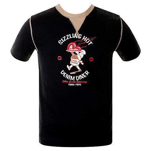 Image of EVISU Early Original Genuine Rare Denim Diner ES03MTS06 J48 Black t Shirt EVIS0262