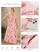 GRACE KARIN Damen Rüschenärmel V-Ausschnitt Midikleid A-Linie Blume Sommerkleid Mit Taschen Graurosa–Rosa Rose M