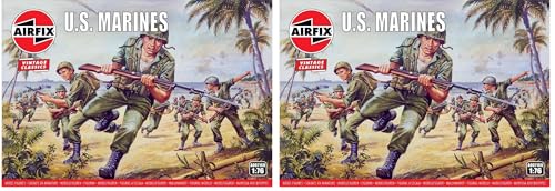Airfix WWII US Marines 1:76 Model Kit – 45 Unpainted Figures (Pack of 2)