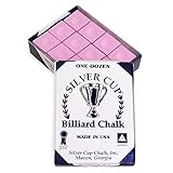 SILVER CUP Billiard CHALK - ONE DOZEN (Pink)