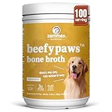 Zammex Grass-Fed Beef Bone Broth Protein Powder for Dogs & Cats - Joint & Bone Support, Healthy Fur Enhancer, Pet Food Topper for Dry & Wet, 10.58oz