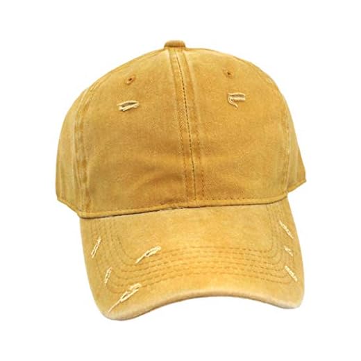 Chenxi Studio Cappello da baseball vintage in cotone lavato da donna e uomo con protezione solare strappata tinta unita sport all'aperto regolabile per cappello da sole berretto da baseball rosso 13 Chenxi Studio Cappello da baseball vintage in cotone lavato da donna e uomo con protezione solare strappata tinta unita sport all'aperto regolabile per cappello da sole berretto da baseball rosso