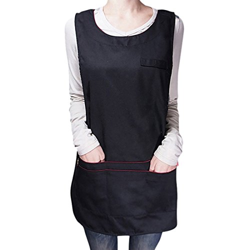 YUENA CARE Cobbler Apron Work Wear Chefs Waiters Apron Sleeveless Vest Waistcoat Cosplay Costume Black