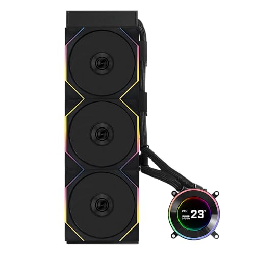 Lian Li Hydroshift II-C 360TL RGB Liquid CPU Cooler - 360mm AIO - 3X 120 RGB Fans - 2.1” IPS LCD Screen - 3 Control Mode - Flexible Tubes Clamp - LGA 1851/1700, AMD AM5/AM4 - Black (HS2LCD36TB) by Lian Li - Used condition - US$183.93
