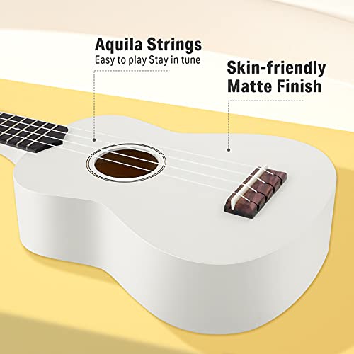 Ukulele soprano blanc Donner DMU-01 Macaron avec housse et accessoires - 2