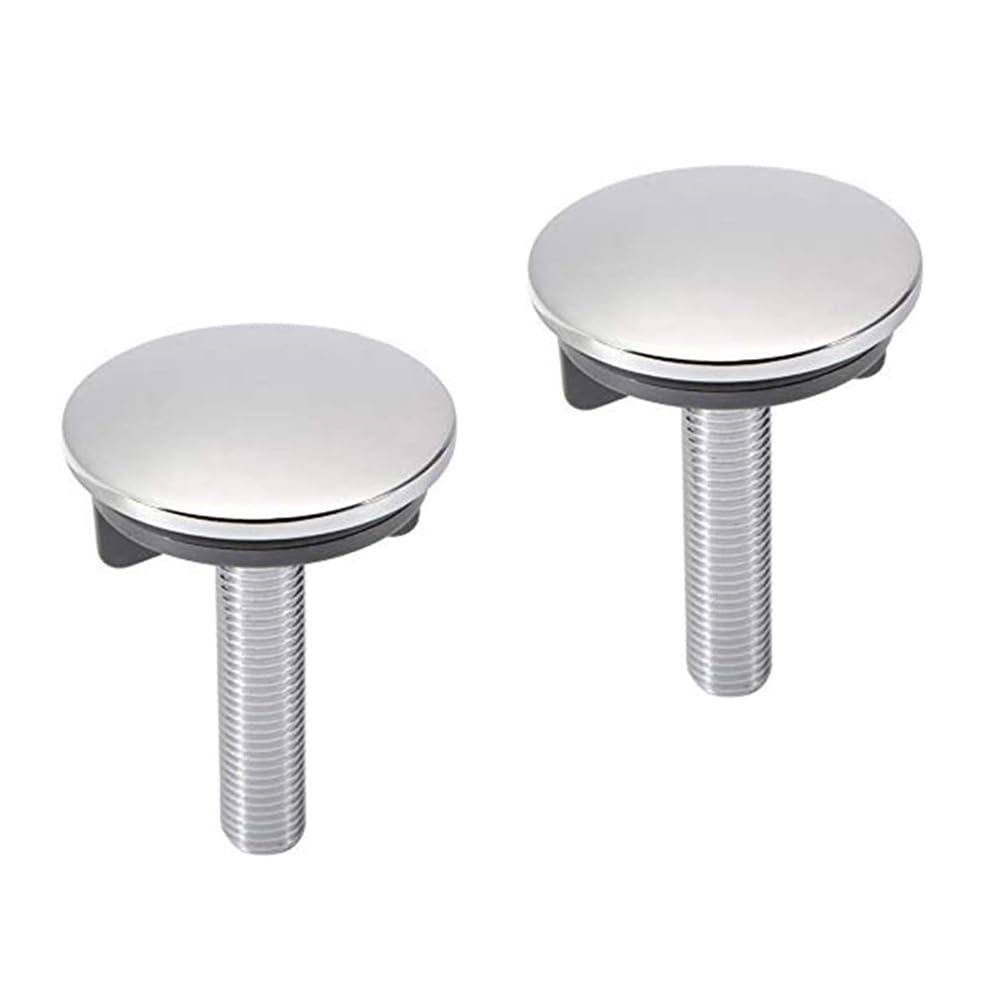 Inbagno Coppia Tappi copriforo in Acciaio Cromato, Diametro 47 mm, per lavabo/lavandino e Bidet