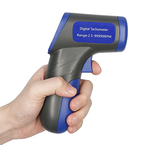Kiboule Tacômetro digital tacômetro a velocímetro portátil medidor de RPM (faixa de medição de 2,5-9