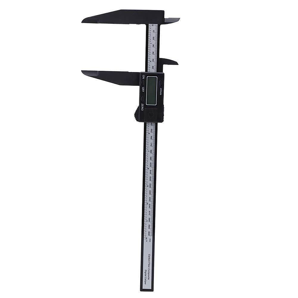 Calibrador Digital 150mm / 300mm Calibrador Electrónico Digital Regla de Carbono Con Herramienta de Medición de Garra Larga Herramienta de Medición de Calibradores(300mm)