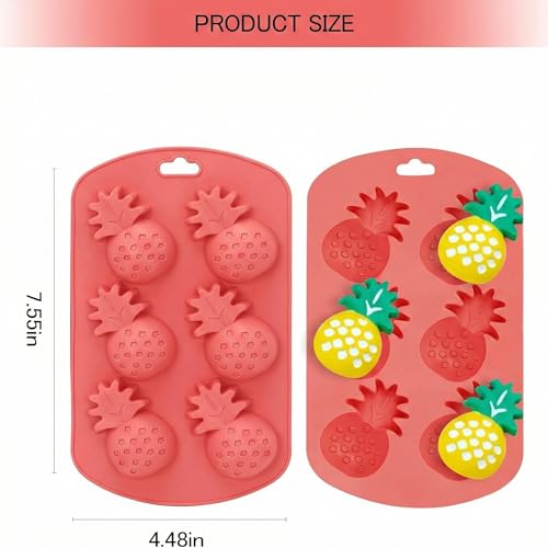 Set de 4 moldes de silicona en formas de frutas miniatura 4
