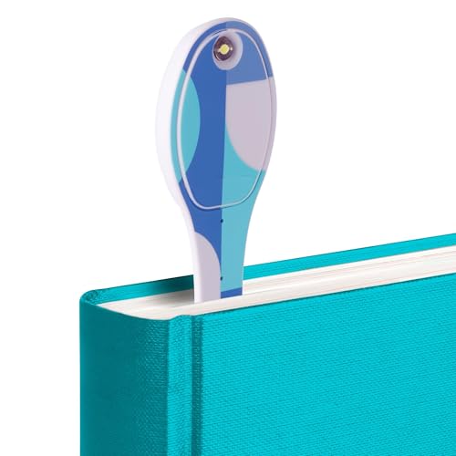 Image of Gifts for Readers & Writers Book Light, Clip On Reading Light for Bed, 2in1 Flexilight & Bookmark, Small & Lightweight with a Soft Glow, 2 Batteries Included, Blue Blocks