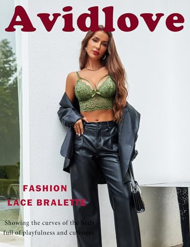 Image of Avidlove Lace Bralette for Women Lingerie Spaghetti Adjustable Strap Tank Camisole Crop Top