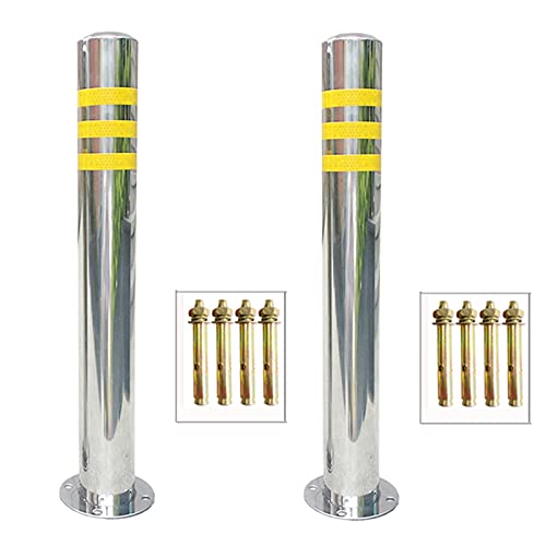 WDSOPK Stainless Steel Parking Bollards,Parking Barrier Post Used for Lane Parking Interception,Safety Collision Prevention（76×600mm）
