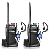pxton 999S Rechargeable walkie talkies for Adults Long Range with Upgrade earpieces and Charger Dock