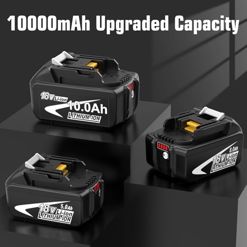 4X10.0Ah/10000mAh Ersatzakku für Makita Akku 18V BL1860B – Ansicht 6