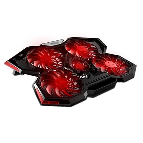 Soporte portatil Base Ordenador portatil Almohadilla de enfriamiento del refrigerador del refrigerador del Ordenador portátil del Juego con 5 Ventiladores del LED