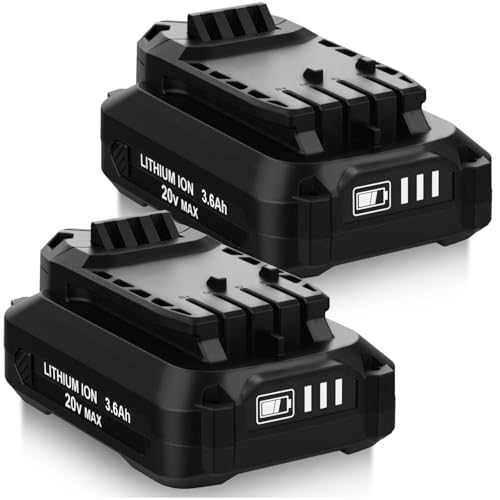 2Packs V20 Lithium ion Batteries Replacement for Craftsman 20V Battery 3.6Ah Compatible with Craftsman 20Volt Battery CMCB202 CMCB205 CMCB204 CMCB201 CMCB206 Cordless Power Tools(Black)