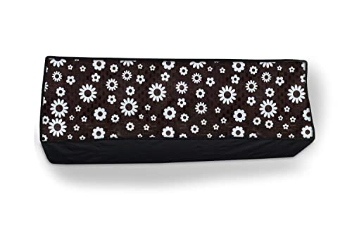 Image of Split AC Cover for 1.5 Ton Indoor Units - Water Resistant & Dustproof Protection (Black White Flower)