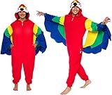 Slim Bird Adult Onesie - Peacock Halloween Costume - Plush Parrot One Piece Cosplay Suit for Adults,...