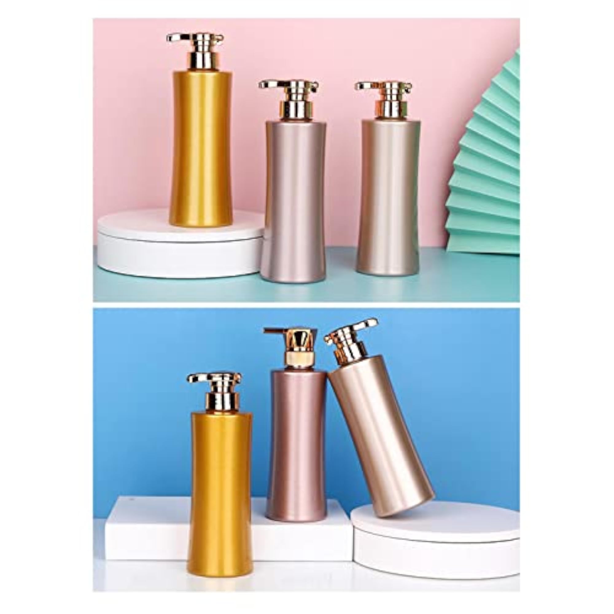 Gold Soap Dispenser Lotion Bottle with Refillable Pump
