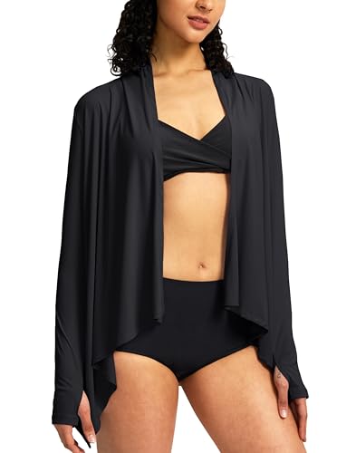 SANTINY UPF50+ Sun Shirt for Women Long Sleeve SPF UV Sun Protection Shirts Lightweight Cardigan with Pockets Swim Cover Up