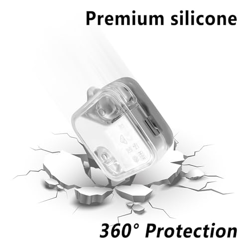 Geiomoo Silicone Case for Nothing Ear 2, Nothing Ear, Protective Cover with Carabiner (Clear)