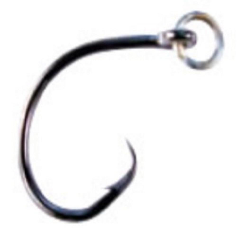 Mustad Ringed Demon Offset Circle, 3X Strong - Designed to Perform Flawlessly with Kirbed Point - Black Nickel - Size 5/0 - Pack of 7
