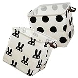 TOYMYTOY 2個 折りたたみ可能大容量収納バスケット点 布製サンドリーズ 衣類オーガナイザー クローゼット下着整理用 省スペースで使いやすい