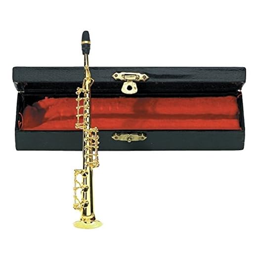 GEWA 980581 - Instrumentos en miniatura, saxofón sopranos con estuche, 15 cm