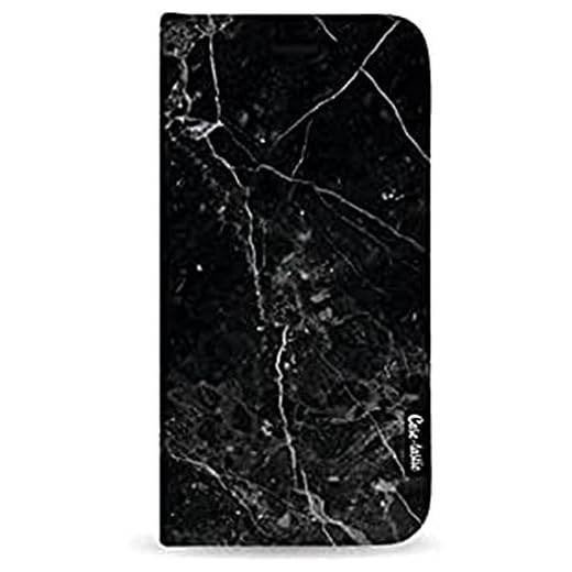Mobilskal med gott om plats för ditt id-kort, bankkort med mera. Stötdämpande och reptåliga fodral med svart marmortryck – CASETASTIC, Plånbok, Samsung Galaxy A50 (2019), Svart marmor