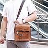 Sacoche Homme Sacs à Bandoulière Vintage Sacoche Bandoulière Cuir Petite Shoulder Bag Crossbody Business Cartable Besace Pochette Sacs à main pour sport voyages travail (Marron Sacs bandoulière) #1