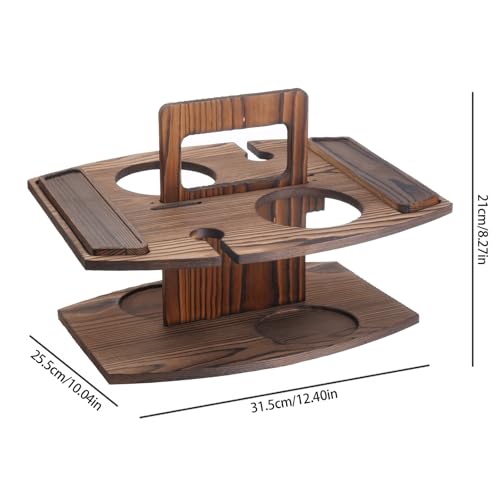 Mesa almacenamiento portátil de madera para bebidas y frutas 4