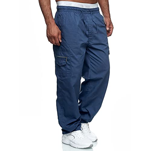 Men's Straight Leg Cargo Pants Baggy Joggers Tactical Drawstring Sweatpants Workout Casual Outdoor Trousers