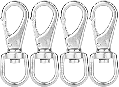 Faneta Stainless Steel Swivel Eye Snap Hooks, Flag Pole Clips, Marine Grade Scuba Diving Clips, Heavy Duty Spring Snap Hooks, Sturdy Metal Keychain Clips (3-1/2 Inch, M5/1#, 4-Pack) #TOP19