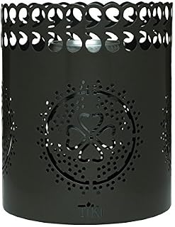 TIKI Brand 6" Clean Burn Flame shield Tabletop Torch Lantern, Gunmetal
