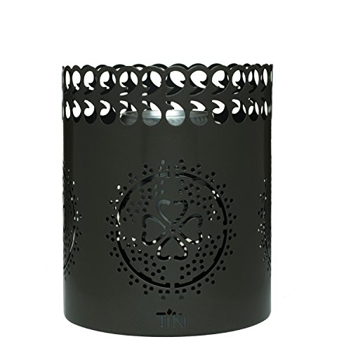 TIKI Brand 6" Clean Burn Flame shield Tabletop Torch Lantern, Gunmetal
