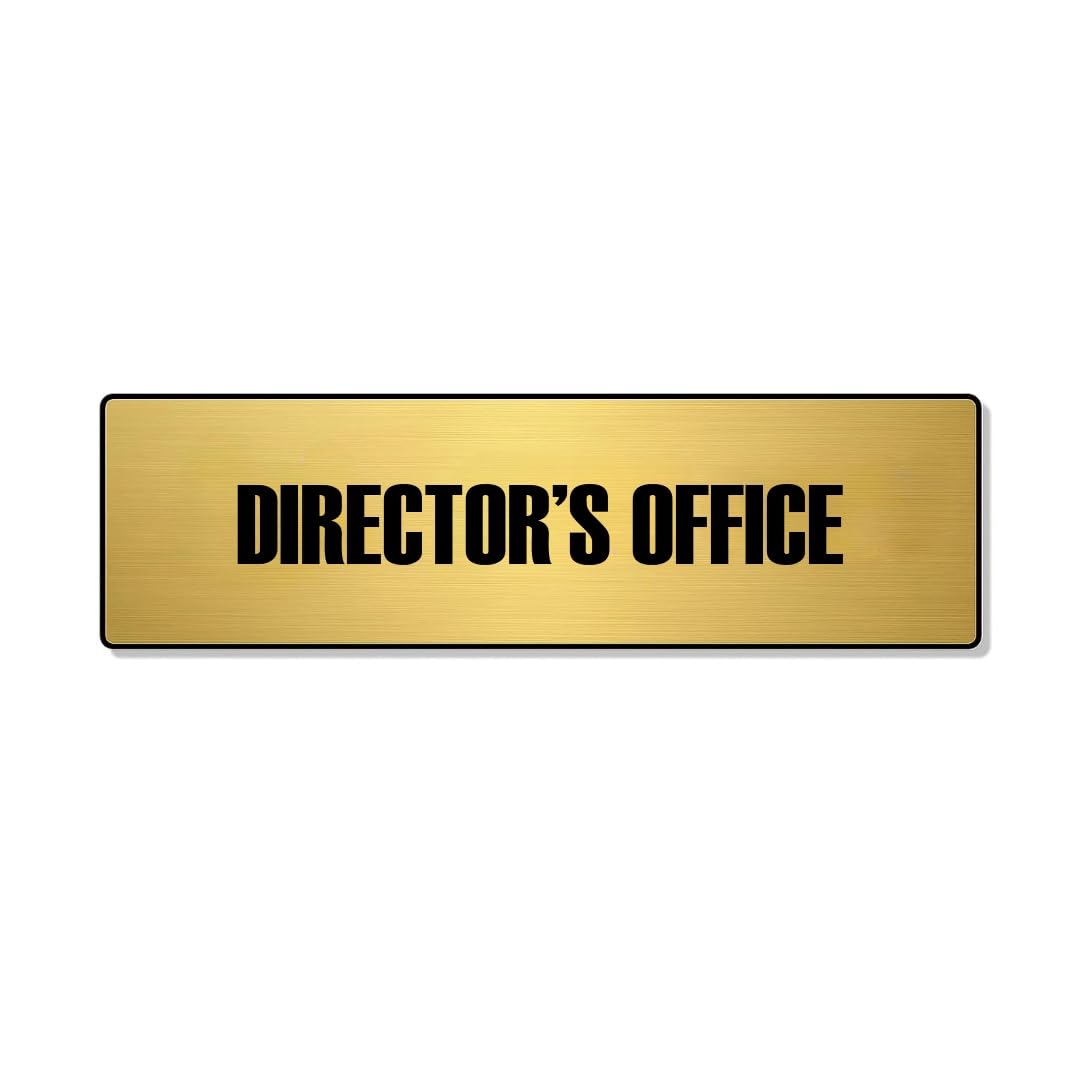 RL DIGITAL UNITS Acrylic Message Signage | DIRECTOR’S OFFICE| Gold acrylic fixed with black color PVC waterproof sticker | 193 mm x 63.5 mm | doubleside tape